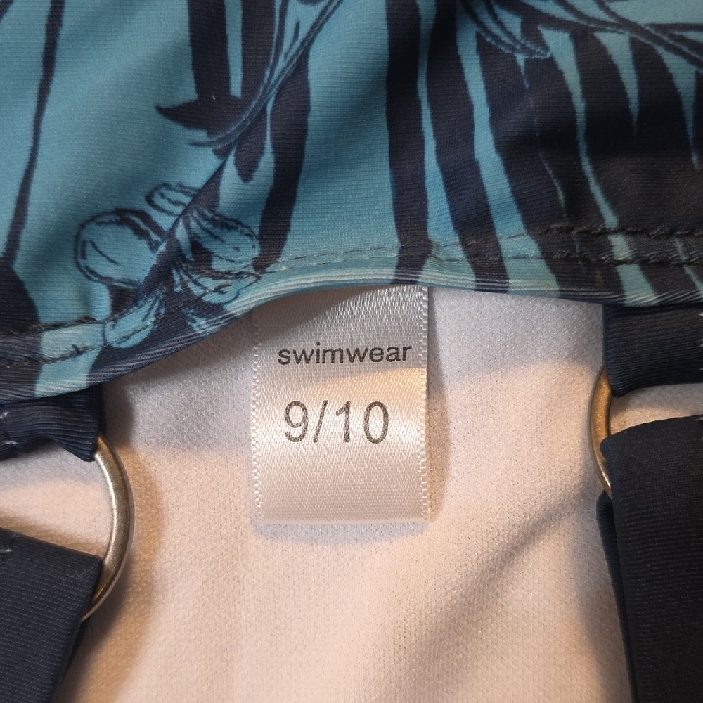 NWOT!Blue and Yellow Patterned Swimsuit - Picture 3 of 3